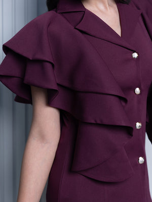 Wine Ruffled  Coords-Set