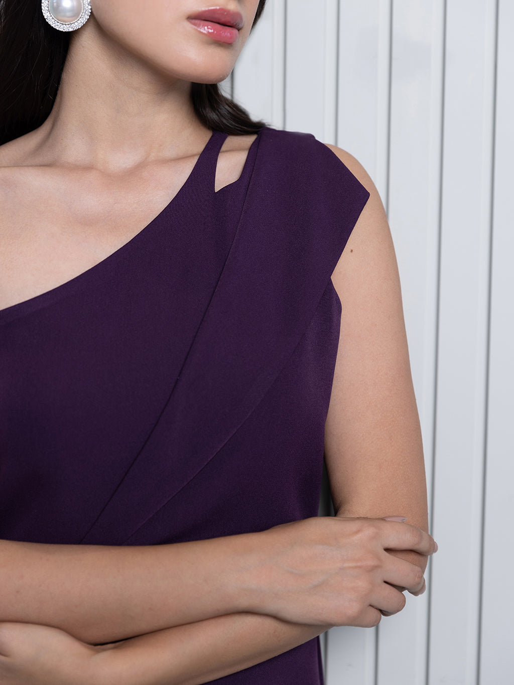 Purple One Shoulder Jumpsuit